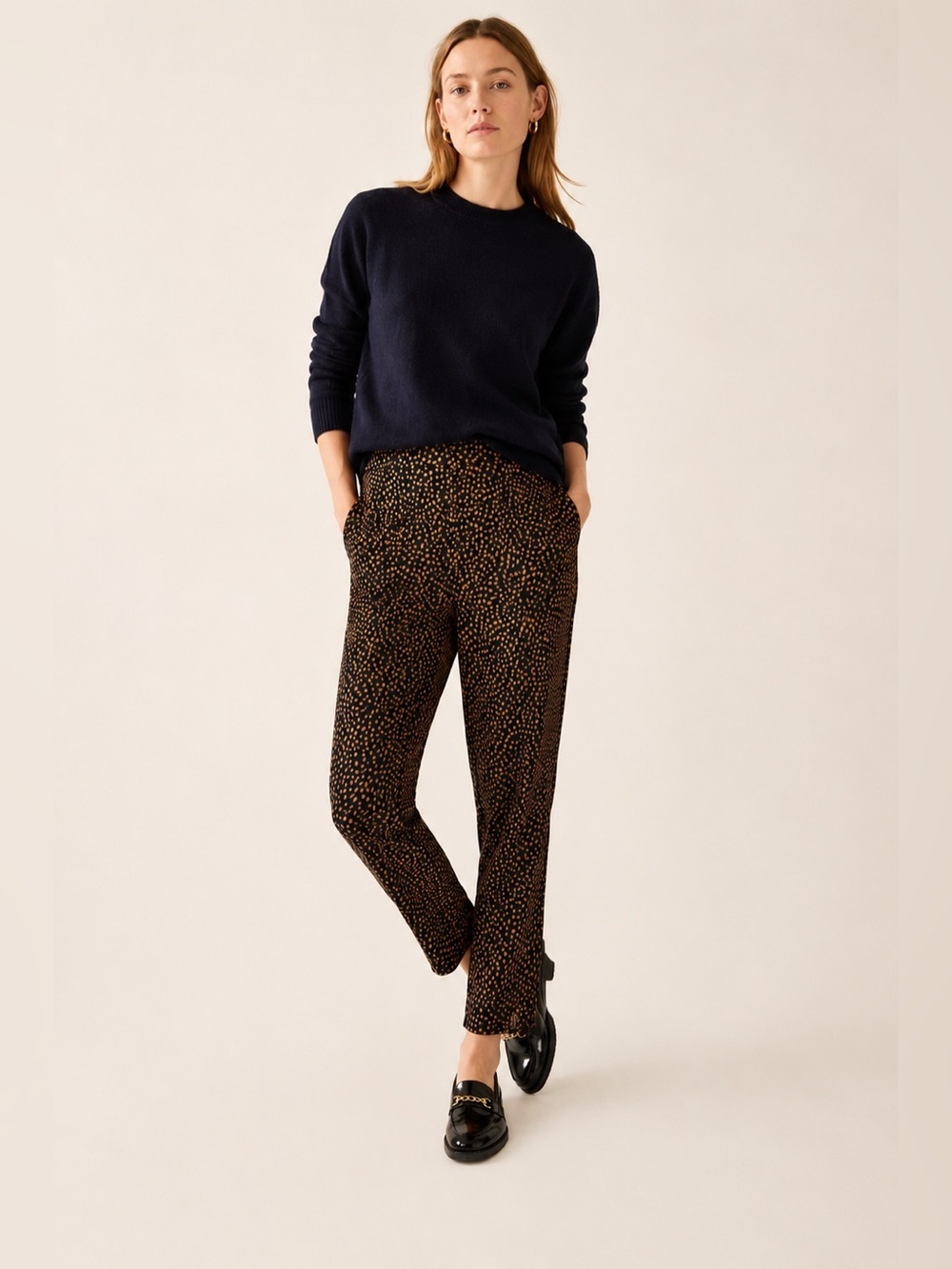 J.Crew Factory | Jamie Pant in Brown Abstract Dot Print | NWT | Size 4